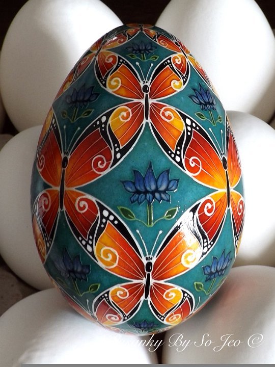 Butterflies II Ukrainian Easter Egg Pysanky By So Jeo